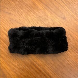 Vintage Black 100% Rabbit Fur Headband